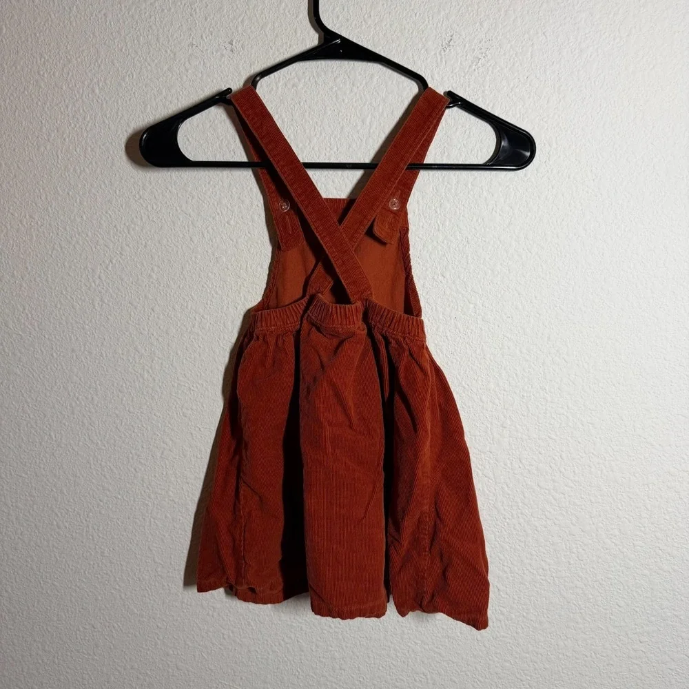 Old Navy Corduroy Overall Dress Baby Girls 5T Rust Orange Elasticized‎ Waist